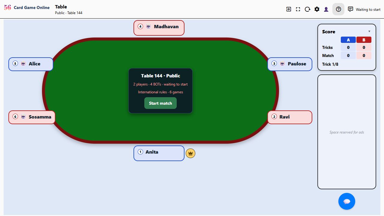 Before the match starts