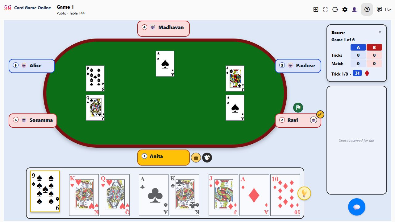 Playing a card