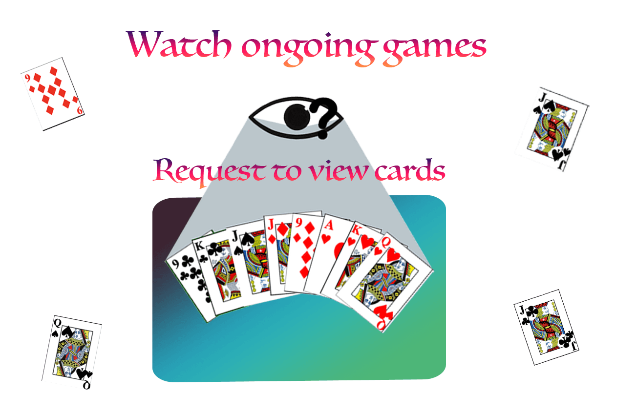 Watch ongoing games: request to view cards