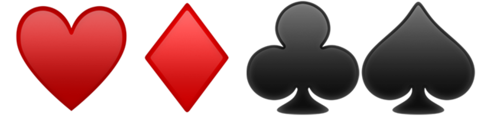 hearts, diamonds, clubs, spades